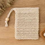 Handmade Cotton Linen Soap Pouch Bubble Net Bath Scrubber Shower Wash Bag Hanging Drawstring Massage Soap Saver Bag