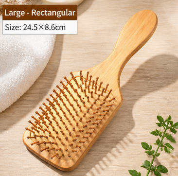 Bamboo Cushion Hair Brush – Natural Wood Air Cushion Comb for Detangling, Scalp Massage & Straightening
