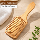 Bamboo Cushion Hair Brush – Natural Wood Air Cushion Comb for Detangling, Scalp Massage & Straightening