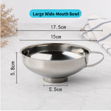 Stainless Steel Wide-Mouth Funnel Large Diameter Oil Funnel Sauce Ketchup Jam Filler Kitchen Tool