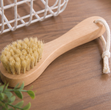 Short Handle Pig Bristle Facial Cleansing Brush Pore Cleaning Small Face Brush Bath Body Scrub Brush