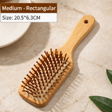 Bamboo Cushion Hair Brush – Natural Wood Air Cushion Comb for Detangling, Scalp Massage & Straightening
