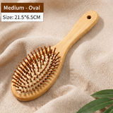 Bamboo Cushion Hair Brush – Natural Wood Air Cushion Comb for Detangling, Scalp Massage & Straightening