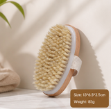 Pig Bristle Long Handle Bath Brush Shower Brush Body Scrubber Dry Brush Back Scrubber Exfoliating Cleaning Brush