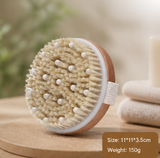 Pig Bristle Long Handle Bath Brush Shower Brush Body Scrubber Dry Brush Back Scrubber Exfoliating Cleaning Brush