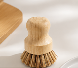 Kitchen Cleaning Brush Sisal Palm Pot Scrubber Bamboo Short Handle Round Dish Brush Washing Brush Pot Brush