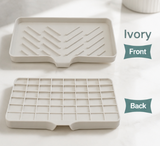 Silicone Sloped Soap Dish Holder – No-Drilling Drainage Storage Tray – Non-Slip Anti-Skid Soap Box – Easy Drain Tray