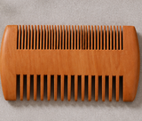 Double-Sided Peach Wood Comb Fine Tooth Dense Comb Beard Mustache Grooming Brush