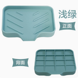 Silicone Sloped Soap Dish Holder – No-Drilling Drainage Storage Tray – Non-Slip Anti-Skid Soap Box – Easy Drain Tray