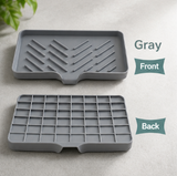 Silicone Sloped Soap Dish Holder – No-Drilling Drainage Storage Tray – Non-Slip Anti-Skid Soap Box – Easy Drain Tray