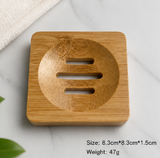 Natural Bamboo Soap Box – Reusable Wooden Soap Dish Holder with Drainage