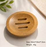 Natural Bamboo Soap Box – Reusable Wooden Soap Dish Holder with Drainage