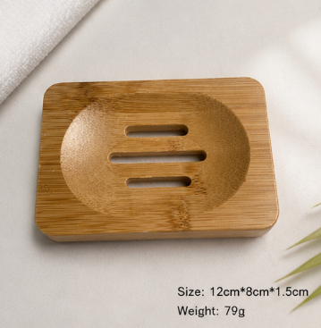 Natural Bamboo Soap Box – Reusable Wooden Soap Dish Holder with Drainage