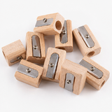 Wooden Pencil Sharpener Beechwood Single Hole Manual Sharpener Eco-Friendly Traditional Design